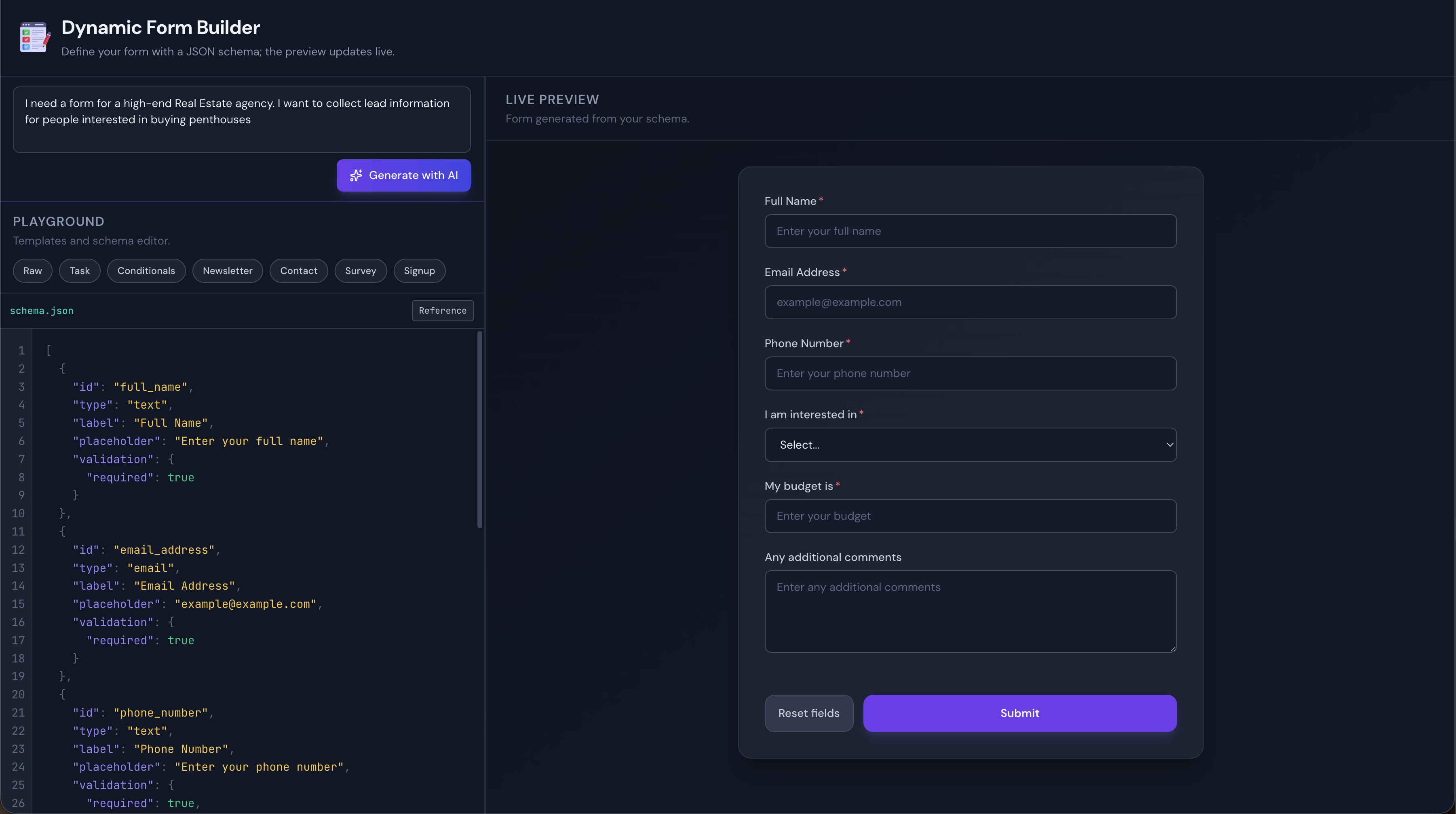 Dynamic Form Generator